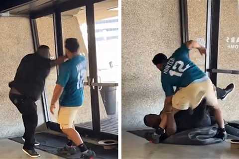 Jaguars Fan and Saints Supporter Brawl at Preseason Game, on Video