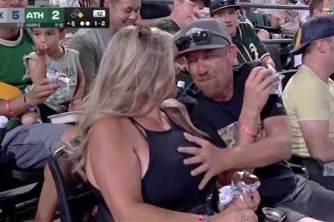 Announcers go silent after sexual act caught on camera during A’s-Rangers game
