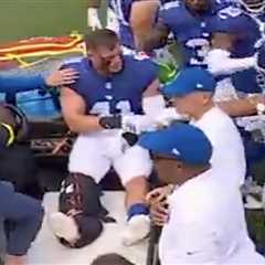 Giants’ Micah McFadden carted off in frightening injury to start season