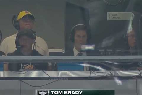 Tom Brady makes appearance in Raiders coaching booth during ‘MNF’