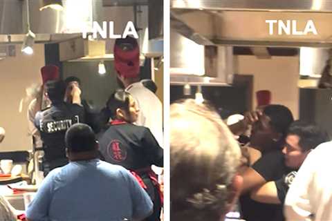 Restaurant Workers Fight in Benihana Brawl, Caught on Camera