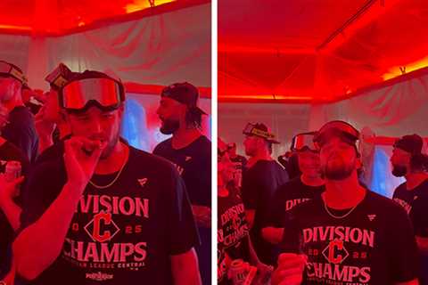 Cleveland Guardians Smoke Cigarettes In Locker Room To Celebrate Division Title