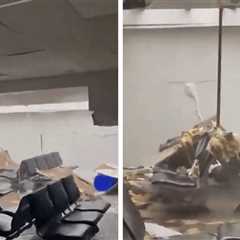 Hurricane Melissa Destroys Jamaican Airport Roof & Interior, Video Shows