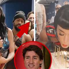 Justin Trudeau Backstage With GF Katy Perry & Crew for Her Birthday, on Video
