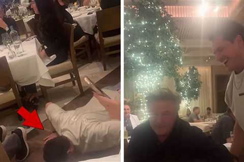 Alec Baldwin, 'DWTS' Gleb Savchenko Face Off in Push-Up Contest in Restaurant, on Video