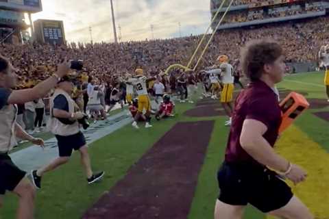There was almost a goal post tragedy after Arizona State shocked Texas Tech