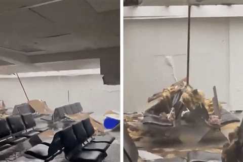Hurricane Melissa Destroys Jamaican Airport Roof & Interior, Video Shows