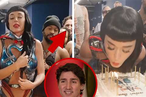 Justin Trudeau Backstage With GF Katy Perry & Crew for Her Birthday, on Video