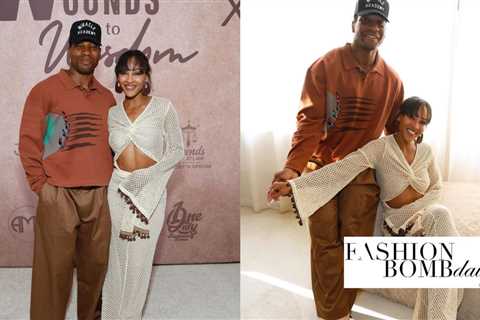 Meagan Good Wore a a Cream Andrea Iyamah Dress to a “Wounds to Wisdom” Dinner Alongside Hubby..