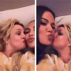 Britney Spears Posts Cozy Bed Moment with Kim and Khloé Kardashian
