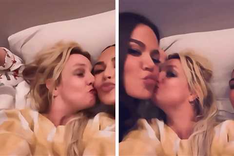 Britney Spears Posts Cozy Bed Moment with Kim and Khloé Kardashian