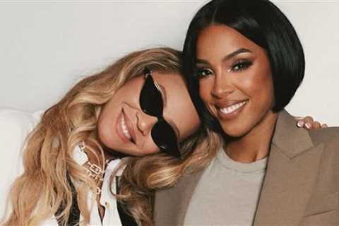 Beyonce Supports Kelly Rowland at the “Boy is Mine” Tour in a Black and White Elisabetta Franchi..