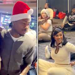 Cardi B Supports Stefon Diggs During Holiday Event at Gillette Stadium