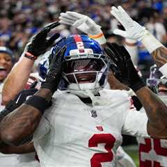Deonte Banks’ teammates were fired up after he left ‘stamp’ on Giants win by making up for error