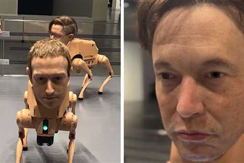 Robot Dogs Wear Lifelike Musk, Zuckerberg Masks While Pooping Pictures