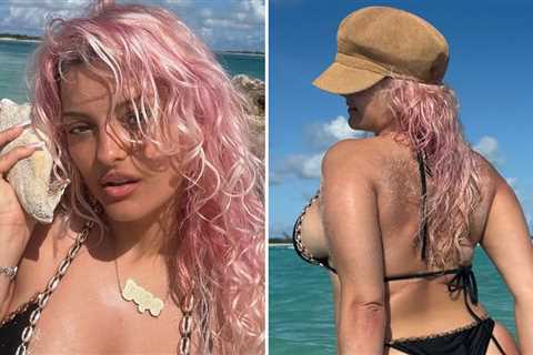 Bebe Rexha Brings the Pink Hair and Curves to Turks and Caicos!