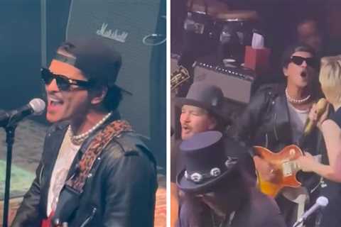 Bruno Mars Performs 'Smells like Teen Spirit' With Slash, Duff McKagan, Chad Smith