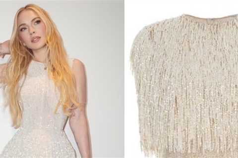Lindsay Lohan Is Back! The Icon Wears a Crystal-Fringed Oscar de la Renta Mini Dress for the..