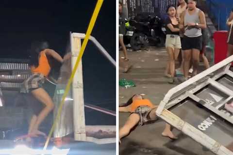Philippines Woman Twerks on Basketball Hoop Before It Crashes Down, on Video