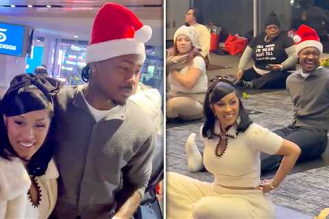Cardi B Supports Stefon Diggs During Holiday Event at Gillette Stadium
