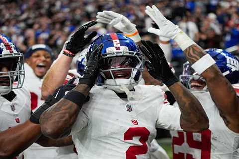 Deonte Banks’ teammates were fired up after he left ‘stamp’ on Giants win by making up for error