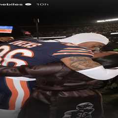 Simone Biles embraces Bears husband after thrilling playoff comeback against Packers