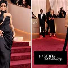 Teyana Taylor Stuns at the 2026 Golden Globes in a Black Schiaparelli Haute Couture Gown