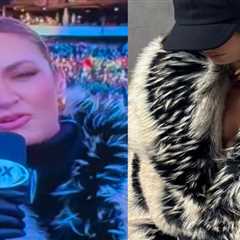 Erin Andrews Wore a $950 Auter The Fox Faux Fur Jacket While Commentating Game Day