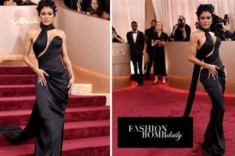 Teyana Taylor Stuns at the 2026 Golden Globes in a Black Schiaparelli Haute Couture Gown