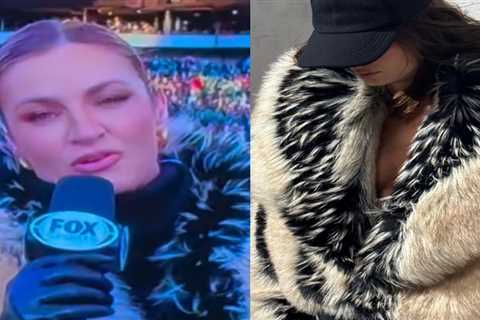 Erin Andrews Wore a $950 Auter The Fox Faux Fur Jacket While Commentating Game Day