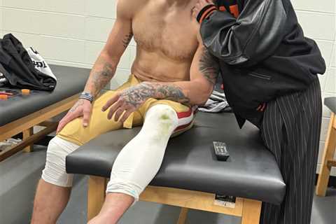 George Kittle’s wife shares heartbreaking moment she saw his devastating playoff injury