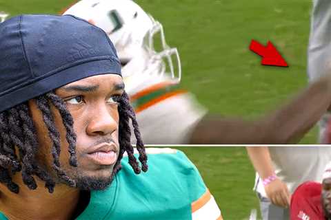 Miami Player Mark Fletcher Jr. Throws Hands at Indiana Opponent After CFP Title Loss