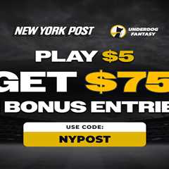 Underdog promo code NYPOST: Play $5, get $75 in fantasy bonus entries for Super Bowl 2026