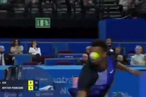 Tennis star forced to quit match after hitting ball into his own eye