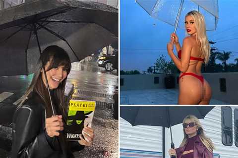 Hollywood Makes It Rain With Super Soaker Snaps ... Happy Umbrella Day!