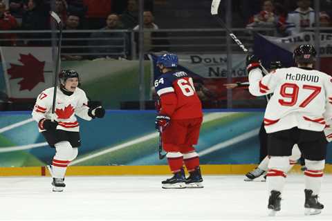 Macklin Celebrini’s first Olympic goal highlights Canada’s shellacking of Czechia
