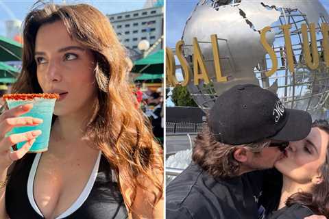 Bella Thorne Packs on PDA With Fiancé Mark Emms at Universal Studios