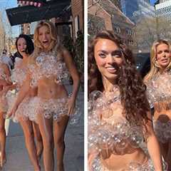 Brooks Nader and Her Sisters Hit NYC Streets in Bubble Garments