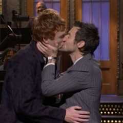 Harry Styles Talks Queerbaiting, Kisses Ben Marshall During ‘SNL’ Monologue