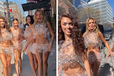 Brooks Nader and Her Sisters Hit NYC Streets in Bubble Garments