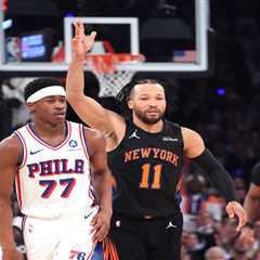 Knicks claw past Joel Embiid-less 76ers in tense Game 2 victory