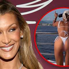 Bella Hadid Rocks Tiny White String Swimwear For Cannes Yacht Day