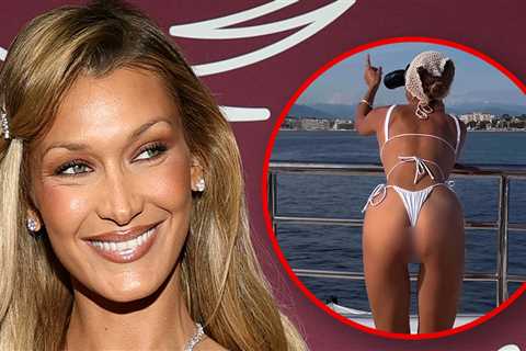 Bella Hadid Rocks Tiny White String Swimwear For Cannes Yacht Day