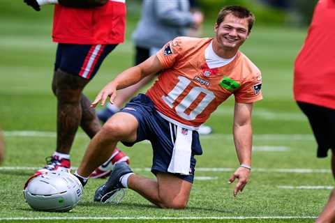 Patriots QB Drake Maye has awkward ‘thiccer’ debate with reporter