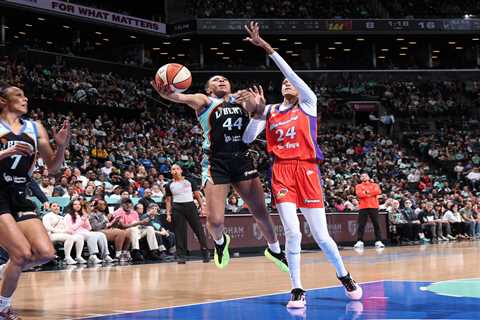 Rookie Pauline Astier leads way as Liberty win tight battle with Mercury