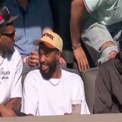 Knicks stars attend World Cup match at MetLife Stadium as title tour rolls on