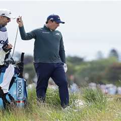 Matt Fitzpatrick’s tee shot gets stuck in road in weird US Open scene