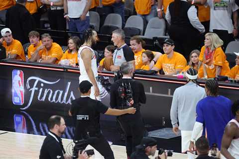 Fan accused of harassing Knicks’ Jalen Brunson banned from courtside for rest of NBA Finals