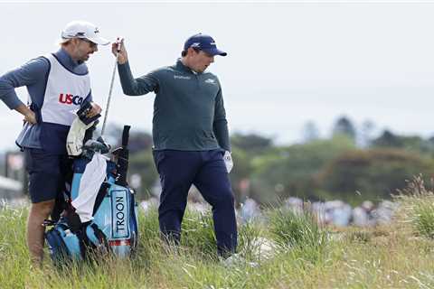 Matt Fitzpatrick’s tee shot gets stuck in road in weird US Open scene
