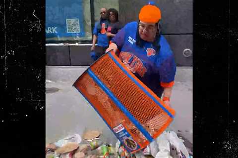Knicks Fan Steals Blue & Orange Trash Can From Streets, NYPD Responds